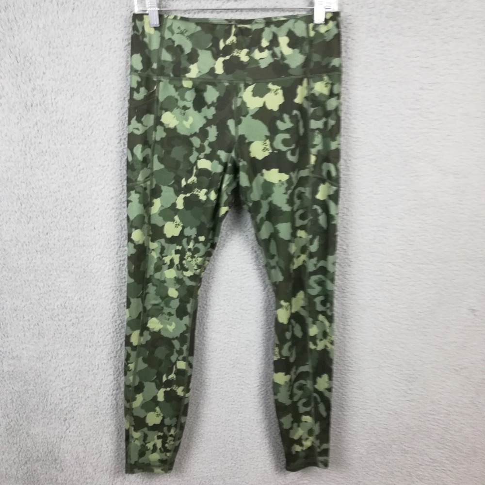 Avia Womens Pants‎ Legging Green Camo Athletic Pull On Mid Rise Stretch L